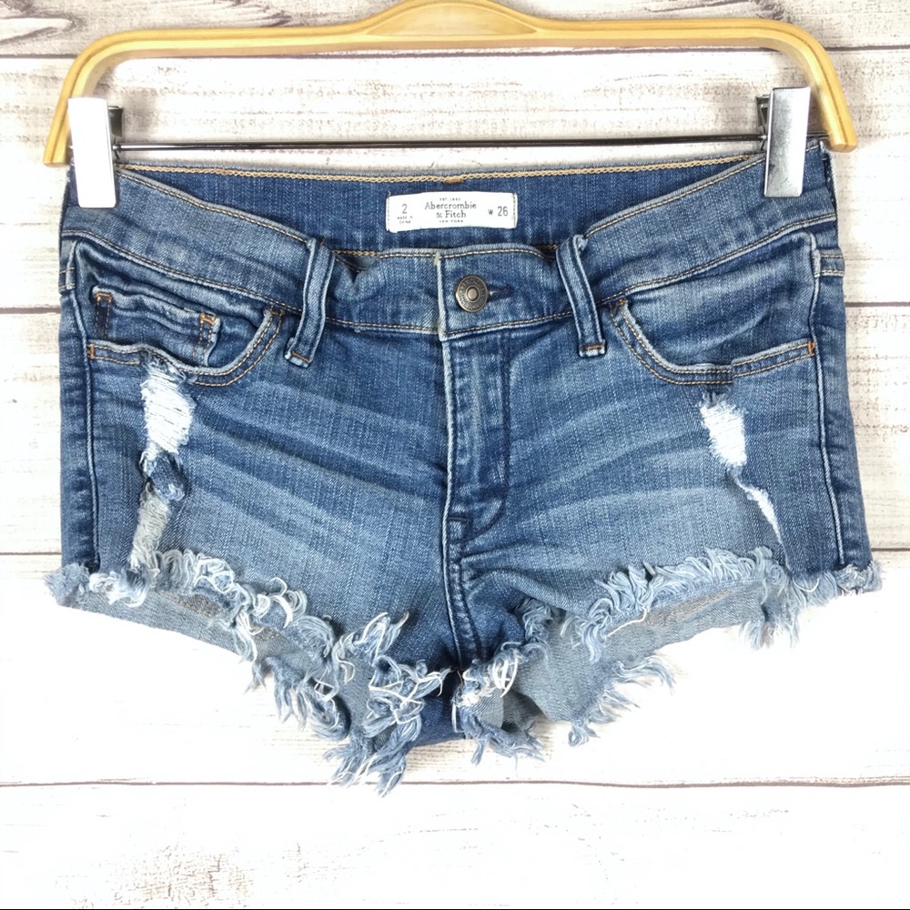 Abercrombie & Fitch Jean Distressed Cut Shorts